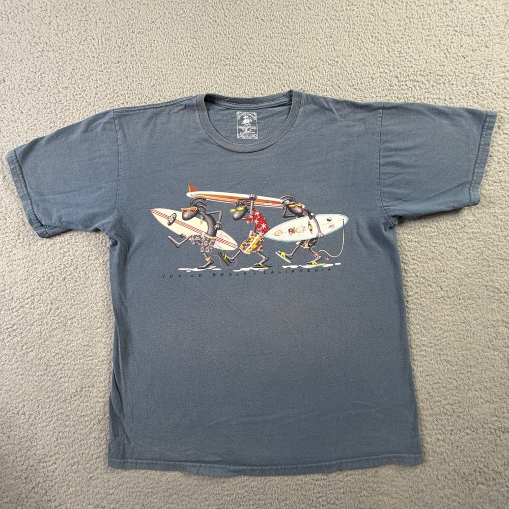 Duck Company Venice Beach California Y2K Aliens Surf Graphic Ringspun Cotton L